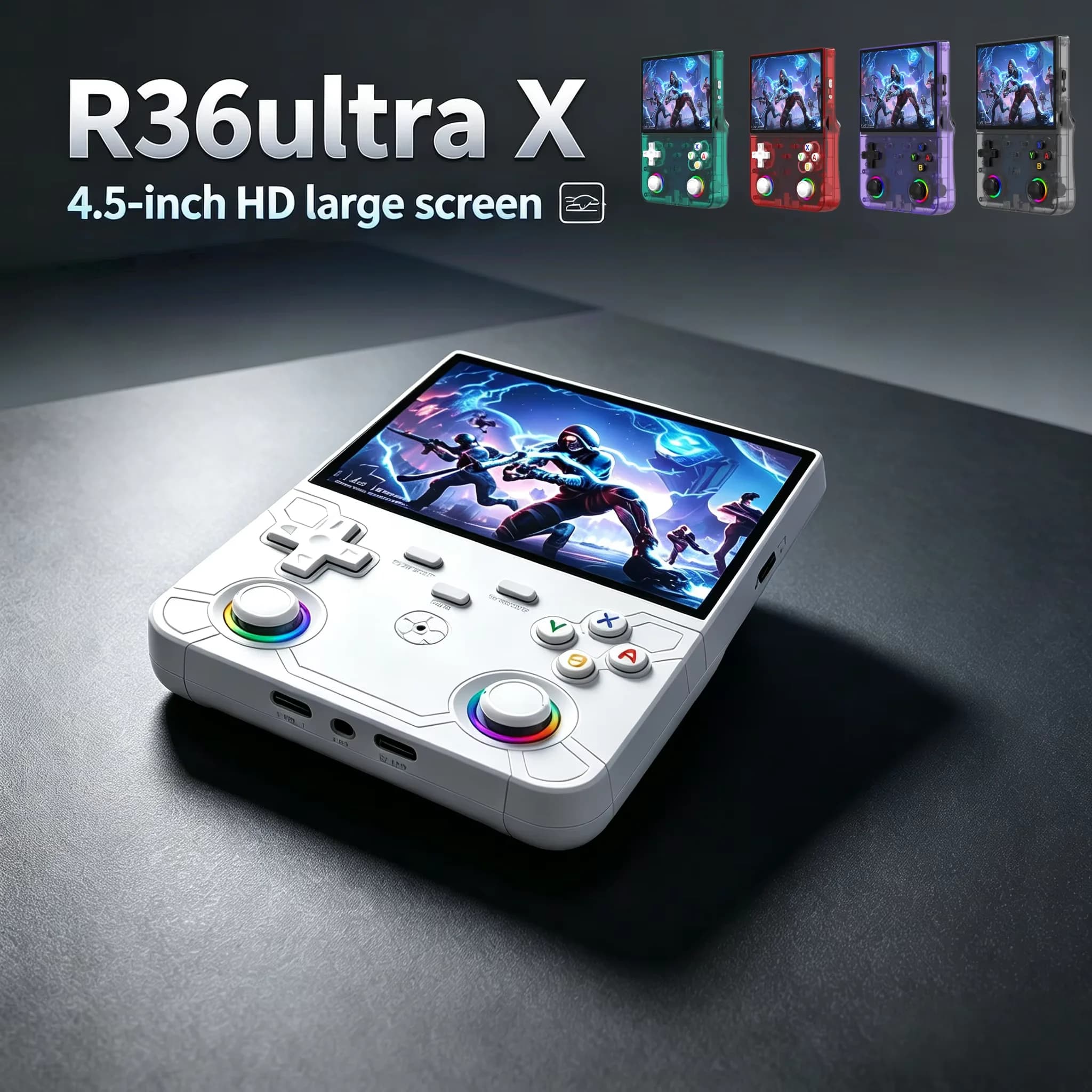 New R36 Ultra X Handheld Retro Video Game Console IPS Screen 128GB Games Portable Pocket Player with Linux System