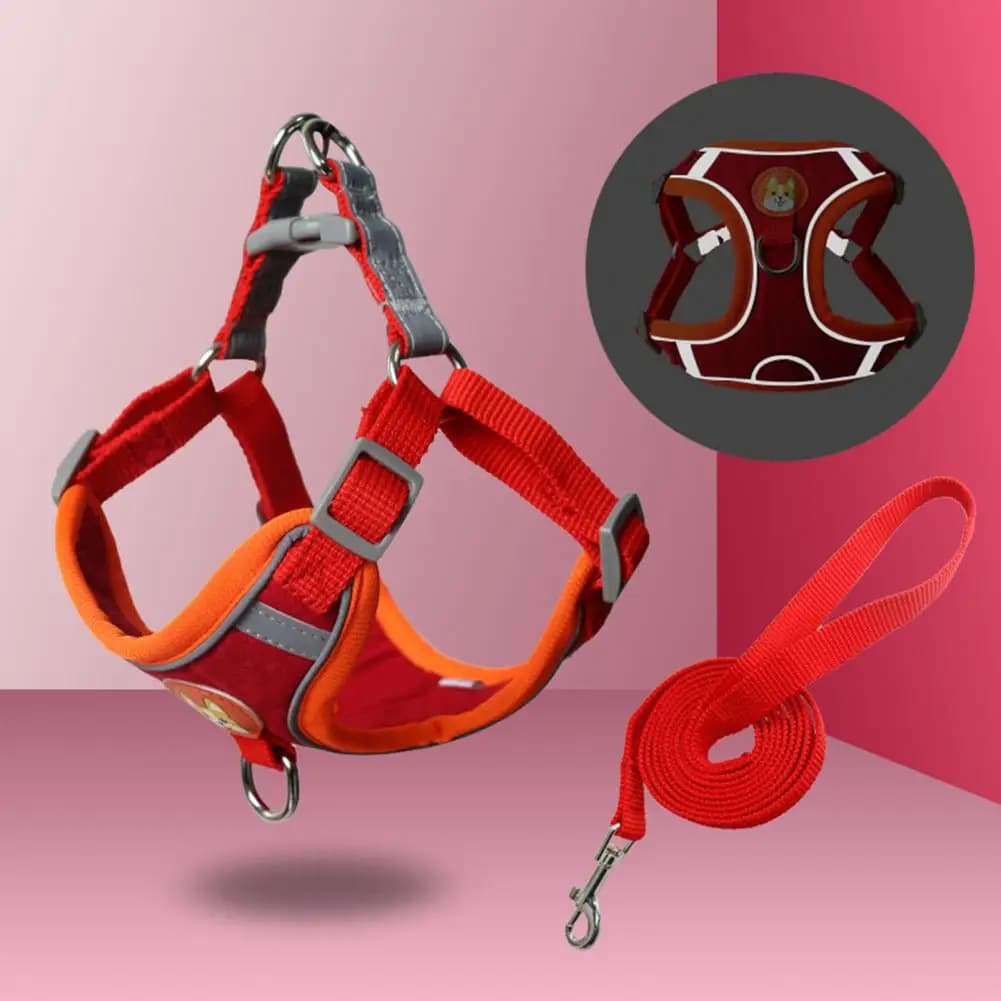 2 pz/set strisce riflettenti per imbracatura per cani da compagnia prevenire la corsa cani traspiranti Kit per guinzaglio di trazione per cinghia toracica per piccoli medi