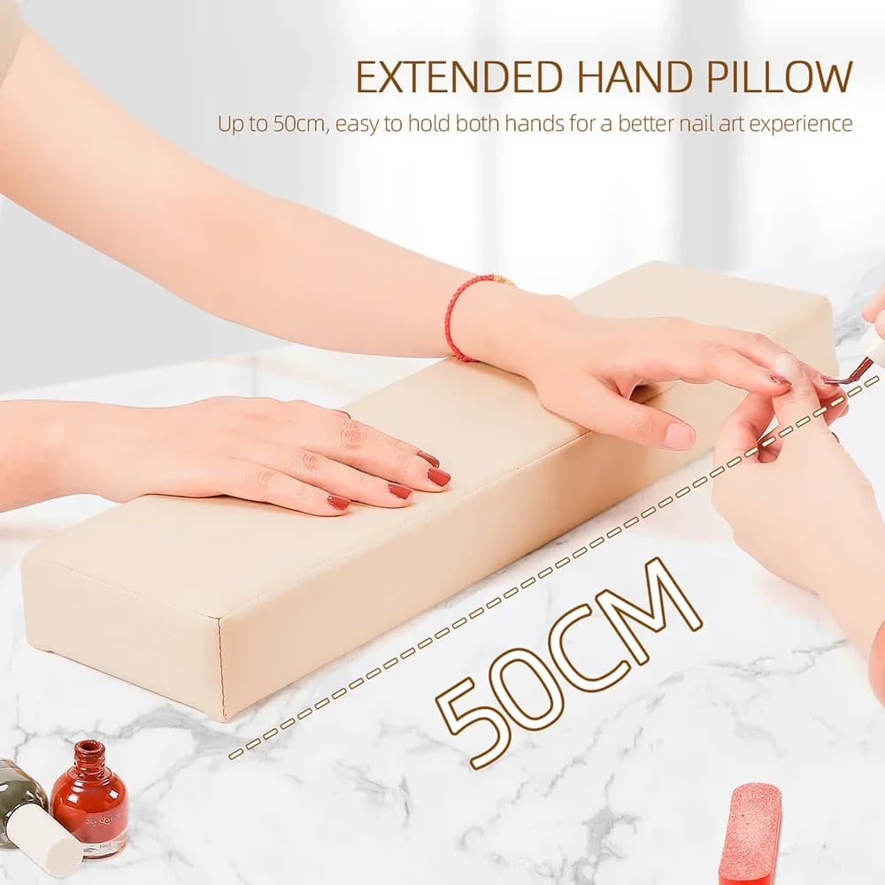 Cuscino per le mani esteso da 50 cm Supporto per poggiapolsi per manicure cuboide Poggiapolsi Cuscino per unghie Supporto per piedi Supporto per pedicure Cuscino per poggiapiedi