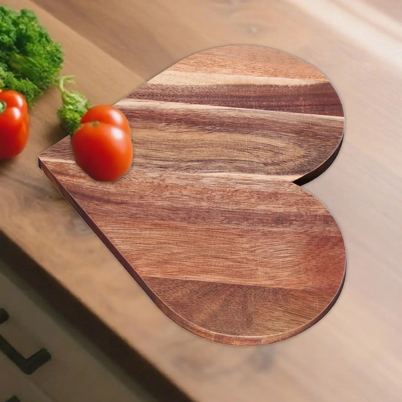 Heart-shaped wooden cutters Cold cuts Surface smooth and robust multi-purpose for Valentine's dinner 35.5x29,5 cm