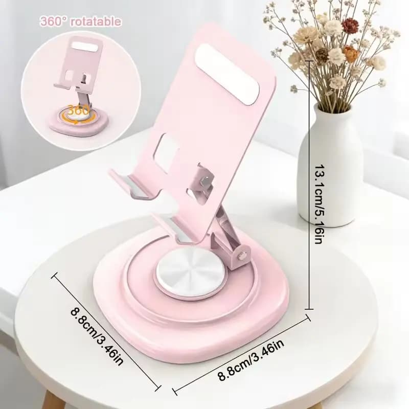360 Degree Rotatable Foldable Desktop Phone Stand Portable Non-Slip Tabletop Mobile Holder Office Desk Accessory