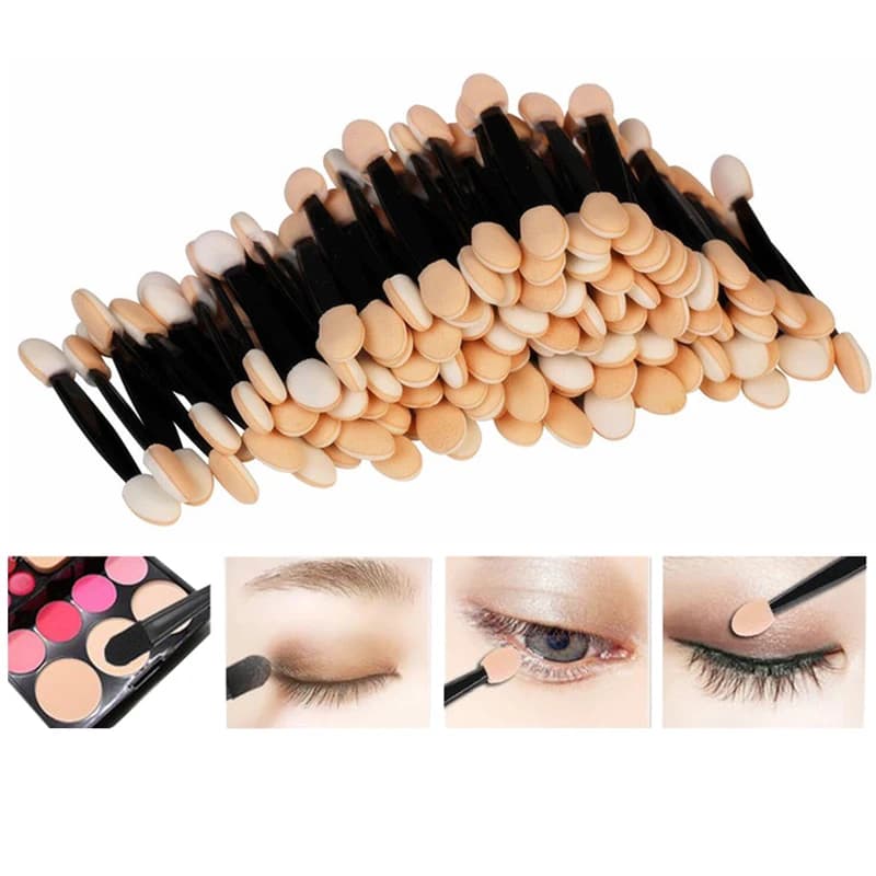 10-50PCS Dual End Disposable Eyeshadow Sponge Applicator Soft Foam Double Head Portable Mini Eye Blending Cosmetic Brush Tools