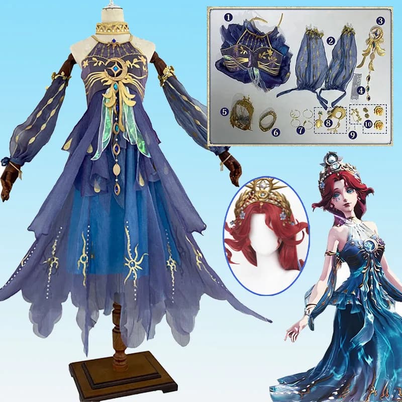 Identity V Grace Naiad Cosplay Hunter Fancy Dress Uniforme Costume Parrucca Festa di Halloween Gioca a Gloria giace dietro le lacrime Outfit
