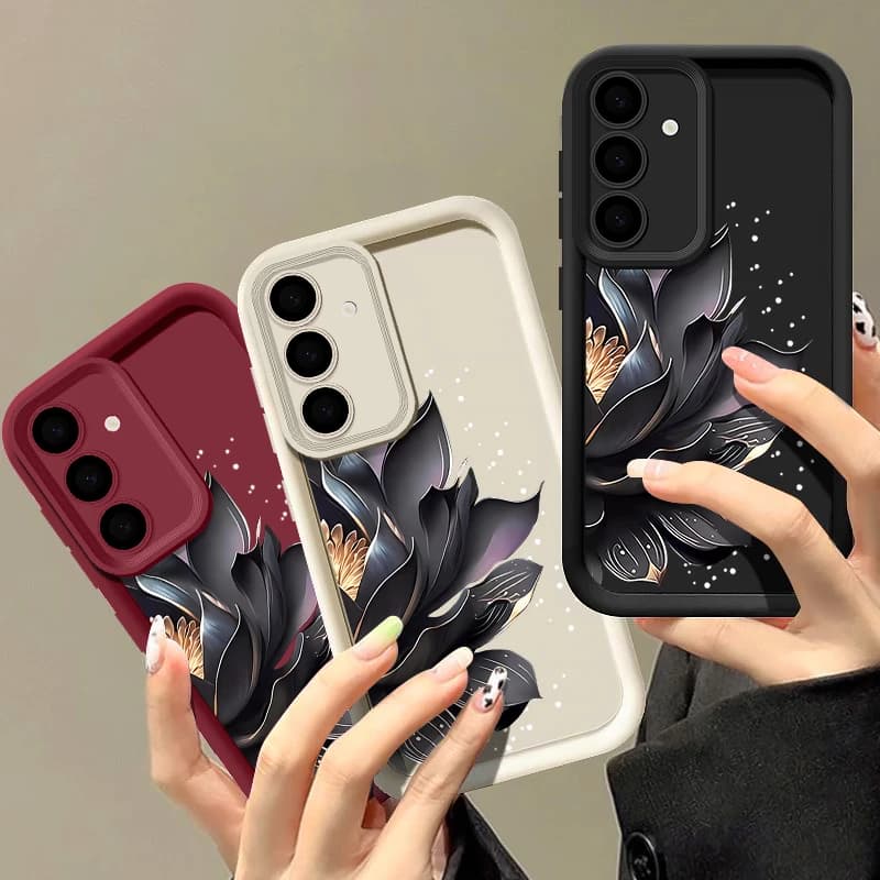 Fiore di Lotus Cassa Del Telefono Per Samsung Galaxy A16 A56 A26 A36 A15 A55 A54 A35 5G S25 S24 FE S25 Bordo S22 Ultra S23 Plus Copertura Morbida