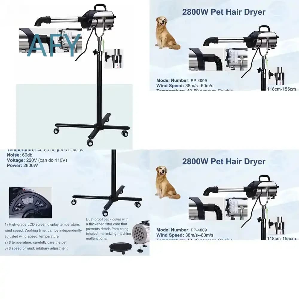 Professional Pet Grooming Tool Dog Hair Dryer on Stand for Dogs Cats for Pet Beauty Shop Grooming Equipment Pet Dryer Station