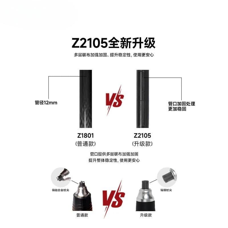 Trekking poles 1801 upgraded carbon trekking poles folding trekking and off-road outdoor Z2105 models