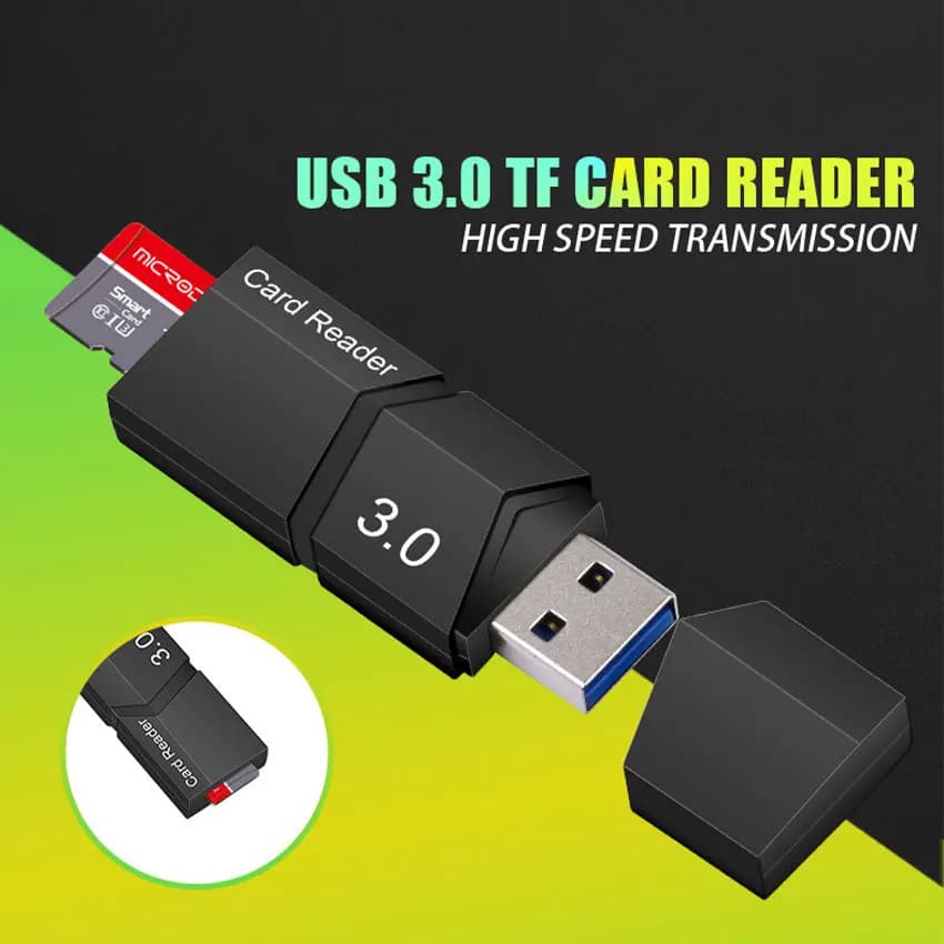 Lettore di Schede Micro SD USB 3.0, Adattatore USB 2.0 per Schede Micro SD, Lettore di Schede di Memoria Flash Smart