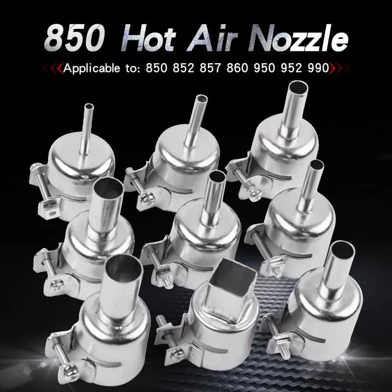 9PCS 850 Ugello Aria Calda 3-12 millimetri Ugelli Universali Saldatura Ad Aria Saldatura Ugelli Rotondi Per 852D 898 Saldatura Ugello Pistola di Calore