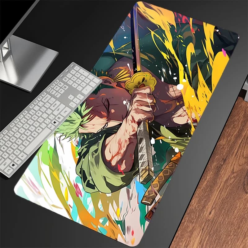 Anime Mouse Pad Laptop Computer Gamer Desk Mat O-one P-piece Zoro Large Gaming E-sports Mousepad Rubber Keyboard Pad Mausepad