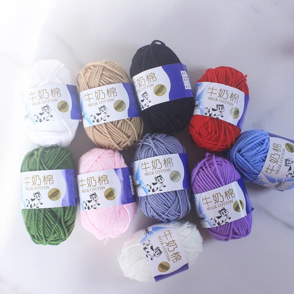 5 strati di cotone al latte morbido filato per maglieria cucito Lanas tinti per uncinetto artigianale maglione cappello bambole uncinetto fai da te