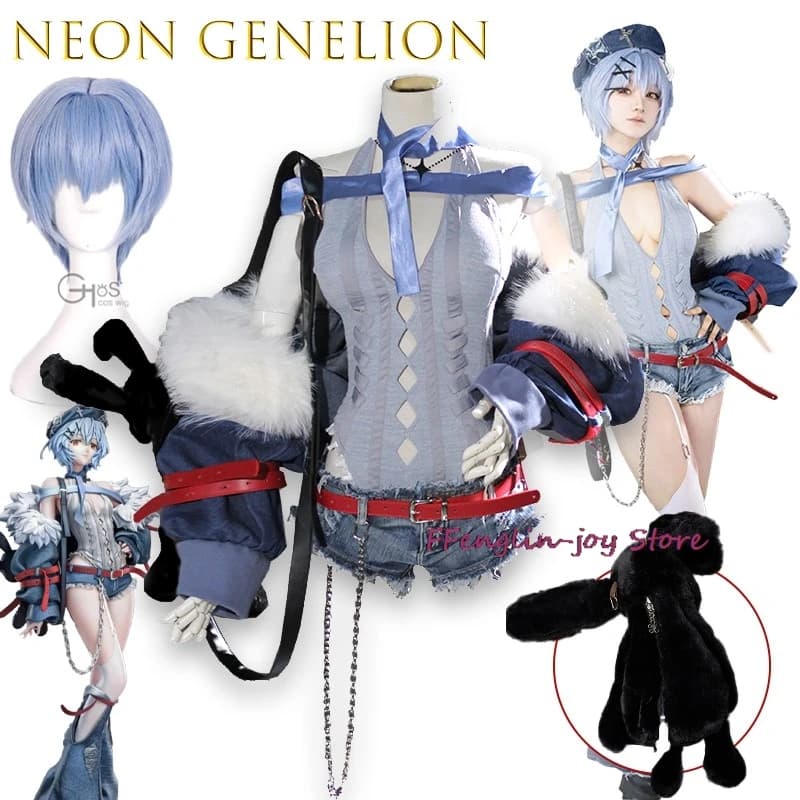 Neon Genesis Re Costume Cosplay Set di abbigliamento alla moda Donna Ragazza sexy Uniforme Minigonna Vestito Festa sexy