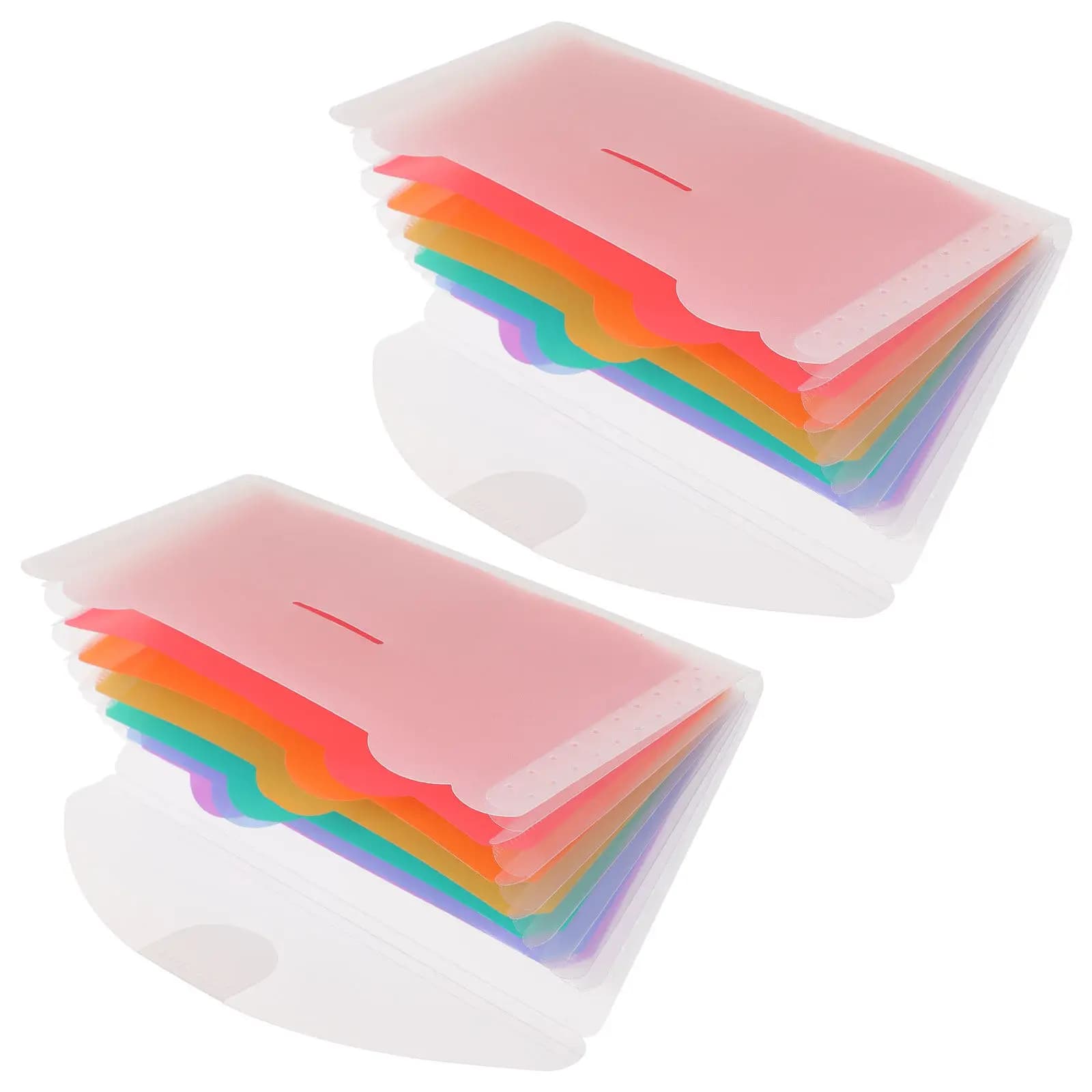 2 Pezzi Organizzatore per Ricevute, Cartella Portadocumenti Espandibile in Plastica Multistrato, Portadocumenti Portatile