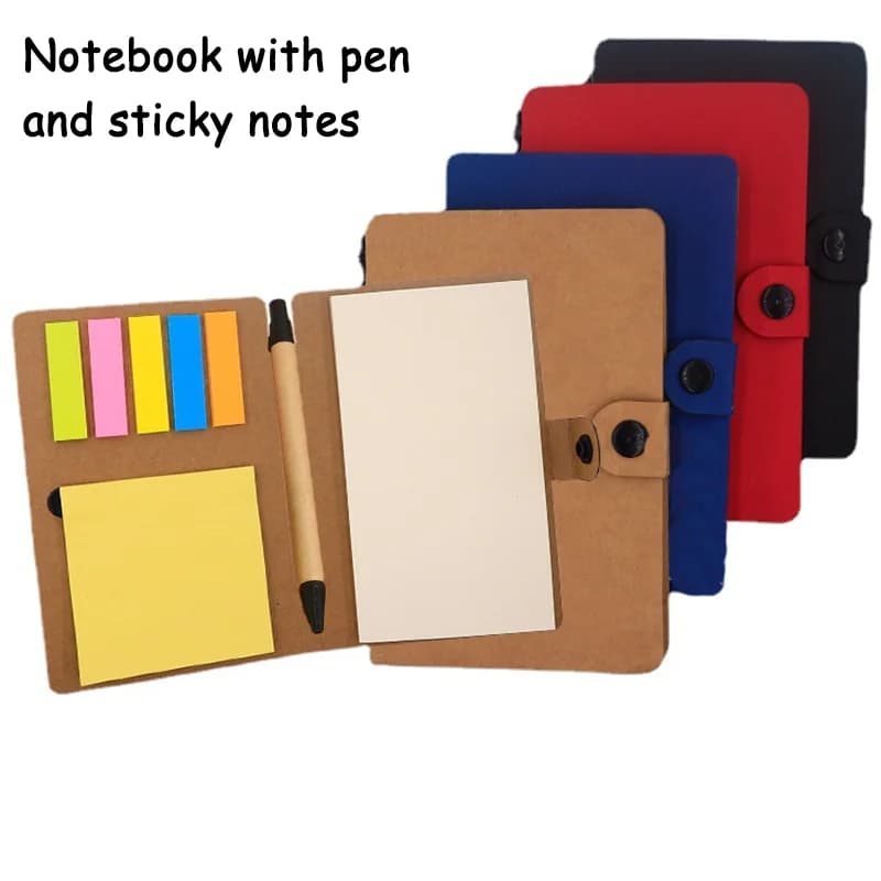 Quaderno minimalista con note adesive e penna Blocco note multifunzionale Etichetta adesiva Lista della spesa Cancelleria per studenti