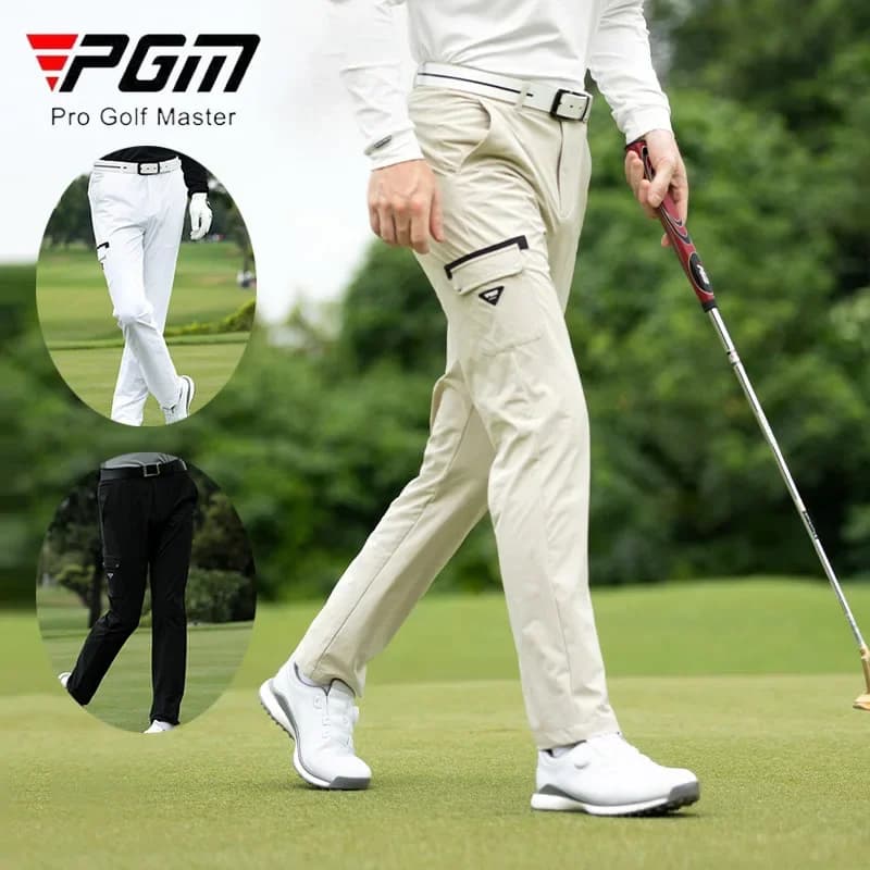 Pantaloni cargo da golf elastici da uomo PGM Pantaloni dritti da uomo con tasca grande Pantaloni da uomo a vita media da esterno Pantaloni sportivi da golf casual 2XS-3XL