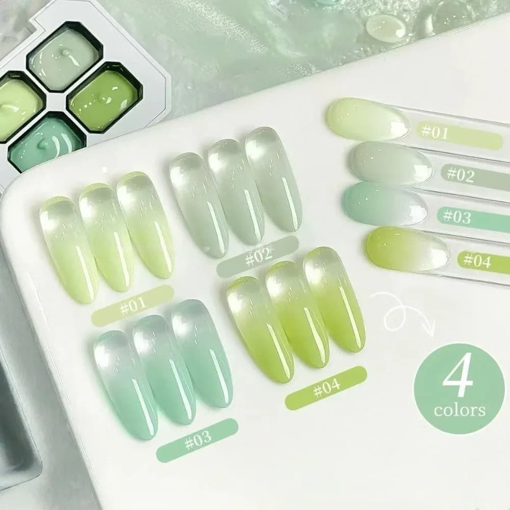 1 Spring and summer four grid nail art pat glue, suitable for gradient blending and painting. LED curing, no wash, nail art DIY