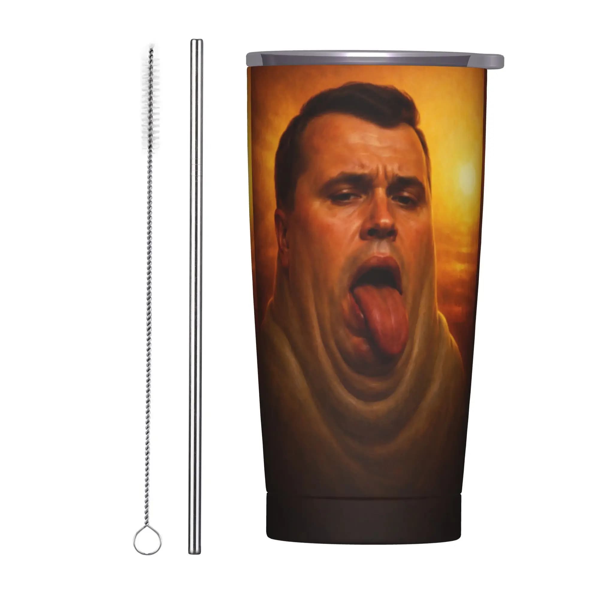Charlie Kirk Dog Meme Tumbler Vacuum Insulated Coffee Cups Stainless Steel Car Mug Water Bottle, 20oz