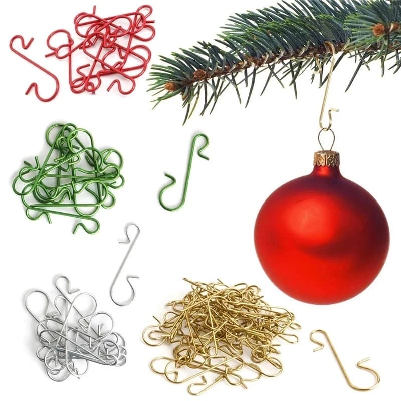 50Pcs ganci per ornamenti di natale gancio per decorazioni per alberi di natale gancio a forma di S in acciaio inossidabile forniture per feste di compleanno accessorio per la casa