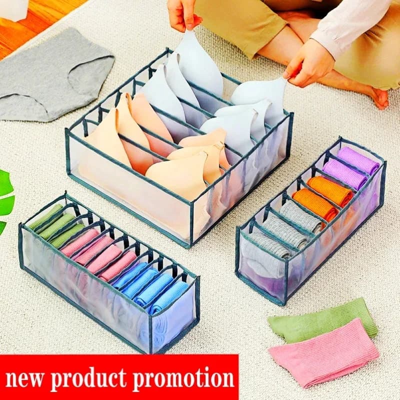 Organizzatore per mutandine e calze, scatola portaoggetti per armadio, divisori pieghevoli per biancheria intima, jeans, abbigliamento e reggiseni per cassetti e armadi