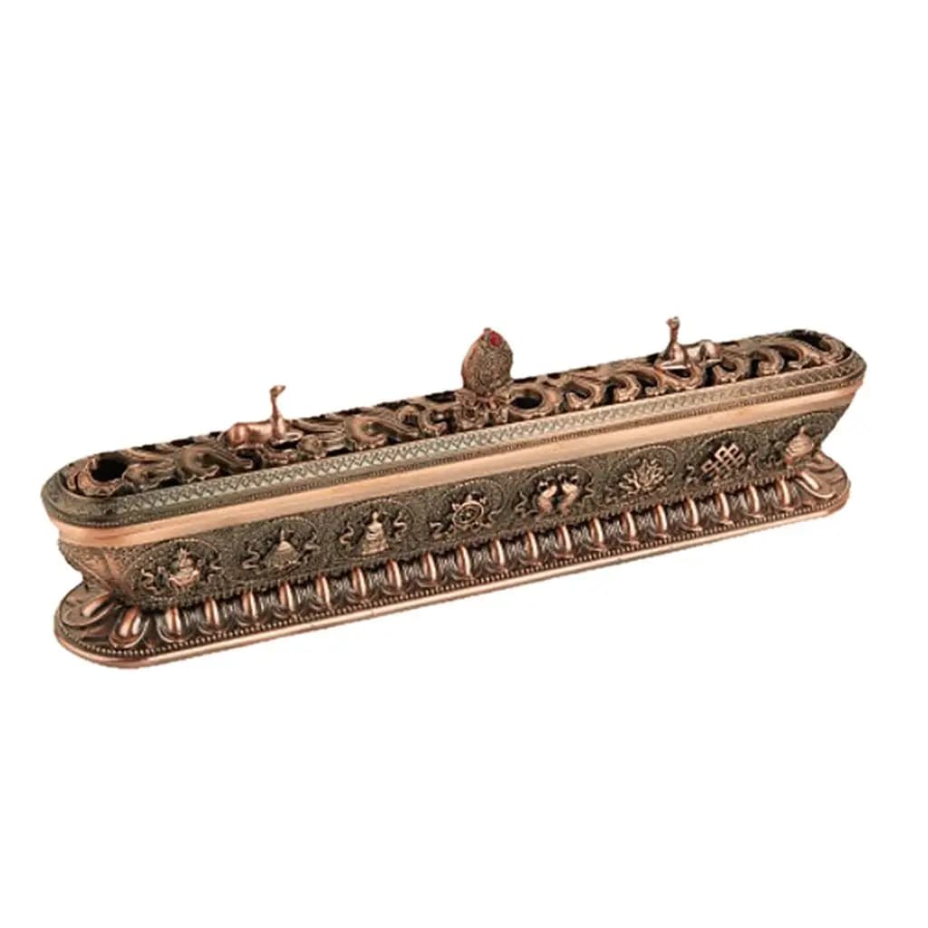 Incense Stick Ash Catcher Alloy Base Tower Box Cones Holder for Study Meditation Home Aromatic Decor