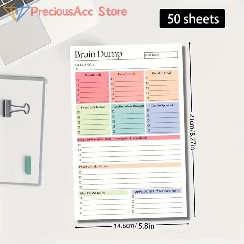 50/150Sheets A5 Undated Journal Notebook To Do List Planner For Project Planning Organization