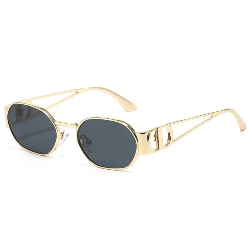 2026 Luxury Brand Small Hexagon Sunglasses Women Men Hollow Out Temple Metal Uv400 Shades Female Fashion Eyewear