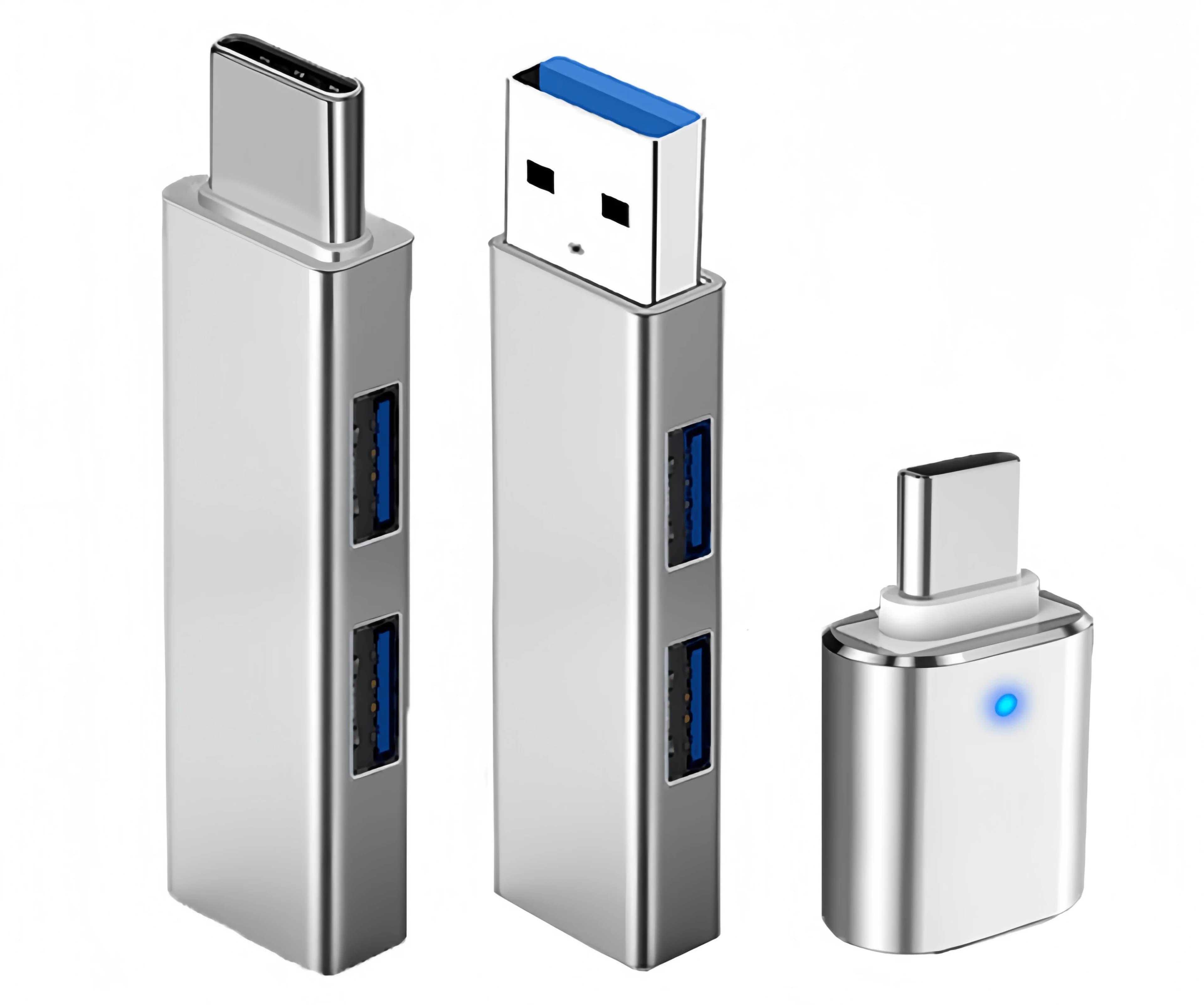 USB Adapter Kit - USB 3.0 Hub, Type C to USB Adapter, USB-C Male to USB A Female OTG Splitter Extension