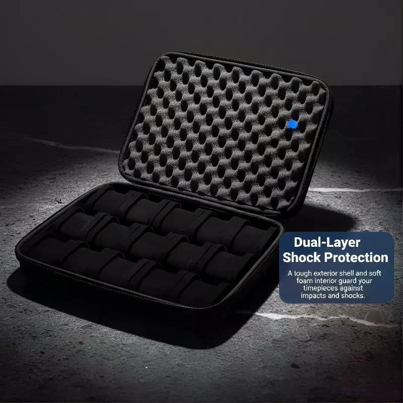 Watch Carry Box Hard-Shell: 1Pcs 15 Slots Storage Organizer Large Small Watches Soft Foam Pillow