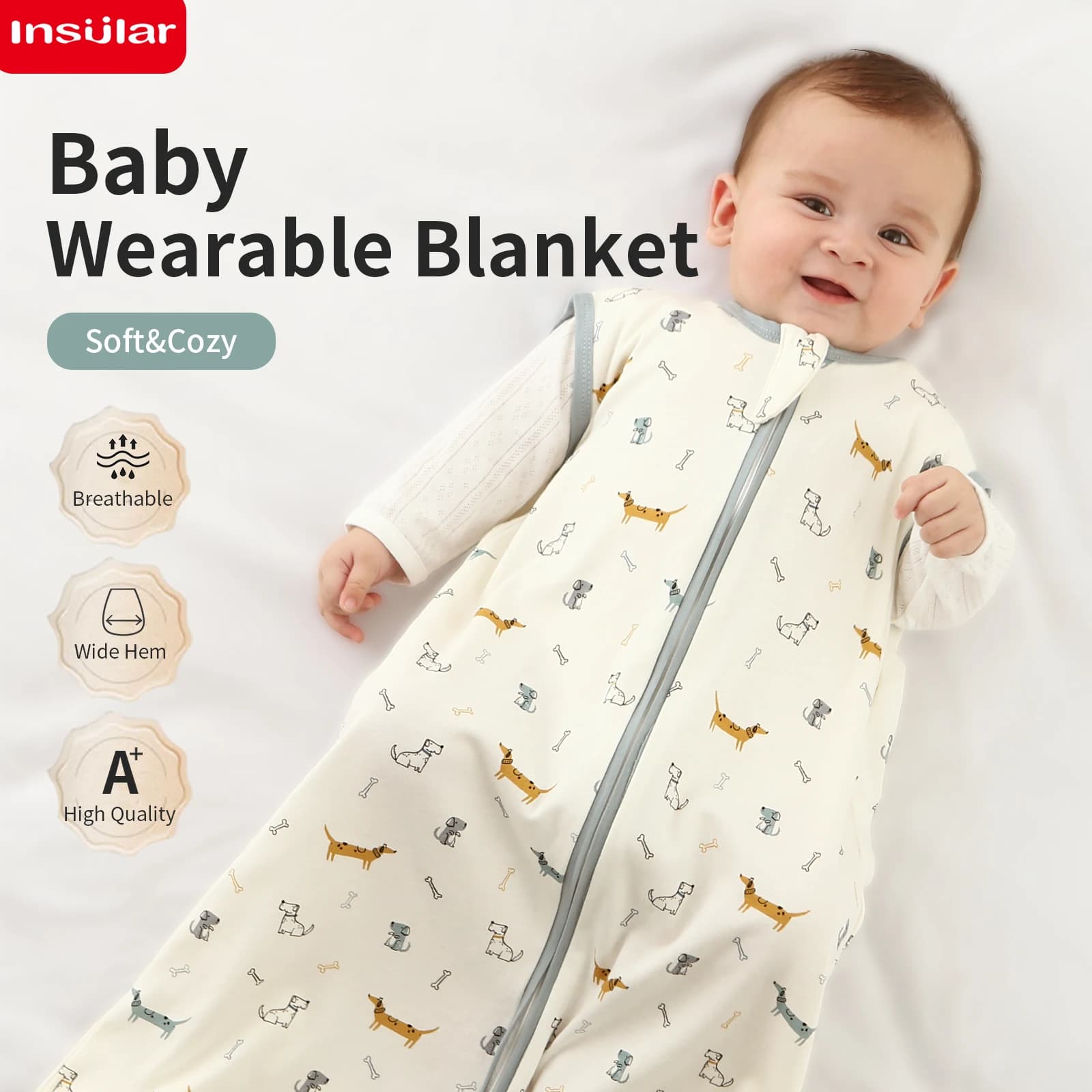INSOLAR Children's sleeping bag Children's vest Anti-Saltaltamento Swaddle Cover Anti-Calcio Cotton sleeping bags Spring Summer Autumn