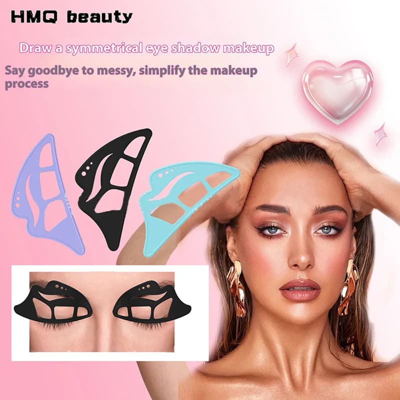 Silicone Eye Makeup Stencil Multifunctional Shade Model Eyeliner Applicator Help Tools Portable Reusable Makeup Tools