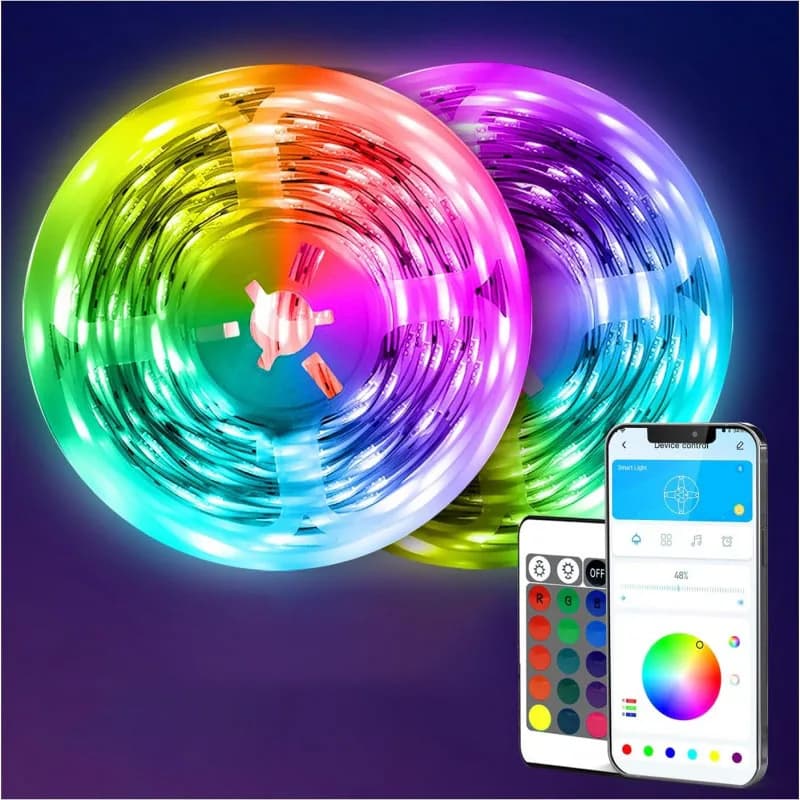 18 LED Strip Lights 5050 RGB USB Color Changing Flexible Lamp Tape with APP Control for Room Decoration TV Backlight