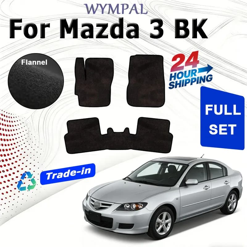 Tappetini Auto in Nylon Scamosciato per Mazda 3 BK 2004 2005 2006~2009 Mazda3 Axela, Tappeti Protettivi Premium Personalizzati