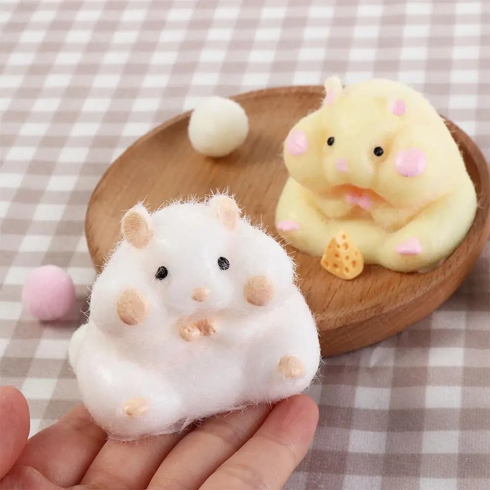 Simpatico criceto da spremere giocattolo in silicone pizzico giocattolo di decompressione TPR Fidget giocattoli sensoriali per bambini regalo per adulti
