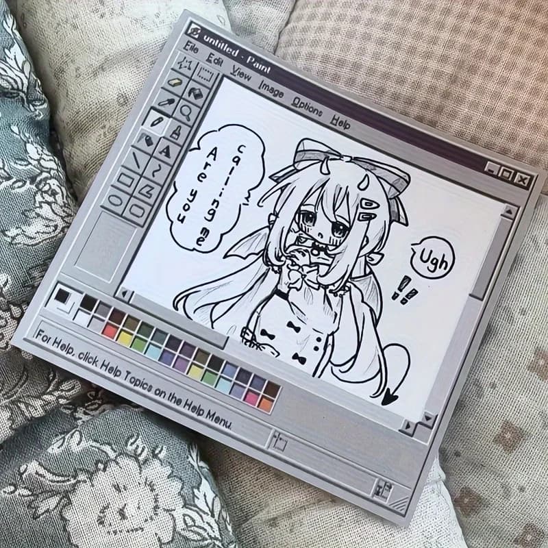 50-100 Fogli di Note Adesive Vintage con Disegni di Computer, Ideali per Artisti e Uso in Ufficio, Note Adesive Durevoli per Ufficio