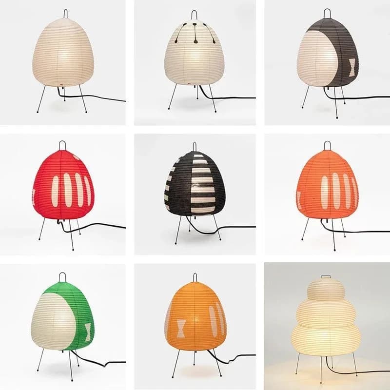 Wabi-sabi Designer Rice Paper LED lampada da tavolo Stand Light soggiorno camera da letto Decor Art Desk Light Atmosphere treppiede lampada da comodino