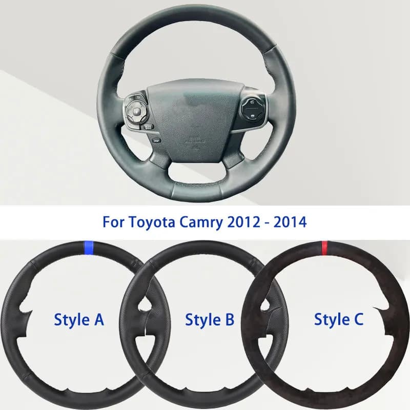 Coprivolante in Pelle Sintetica Microfibra Nera OEM per Toyota Camry 2012-2014, Morbido e Ammortizzante