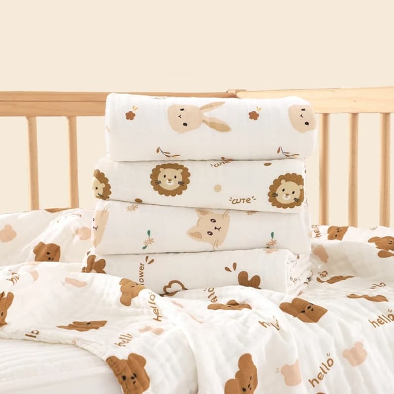 Nuovo Orso Del Fumetto Coperta Del Bambino Mussola di Cotone Puro Neonato Ricevente Coperta Swaddle Wrap Garza Per Bambini Asciugamano Da Bagno Coperta Passeggino