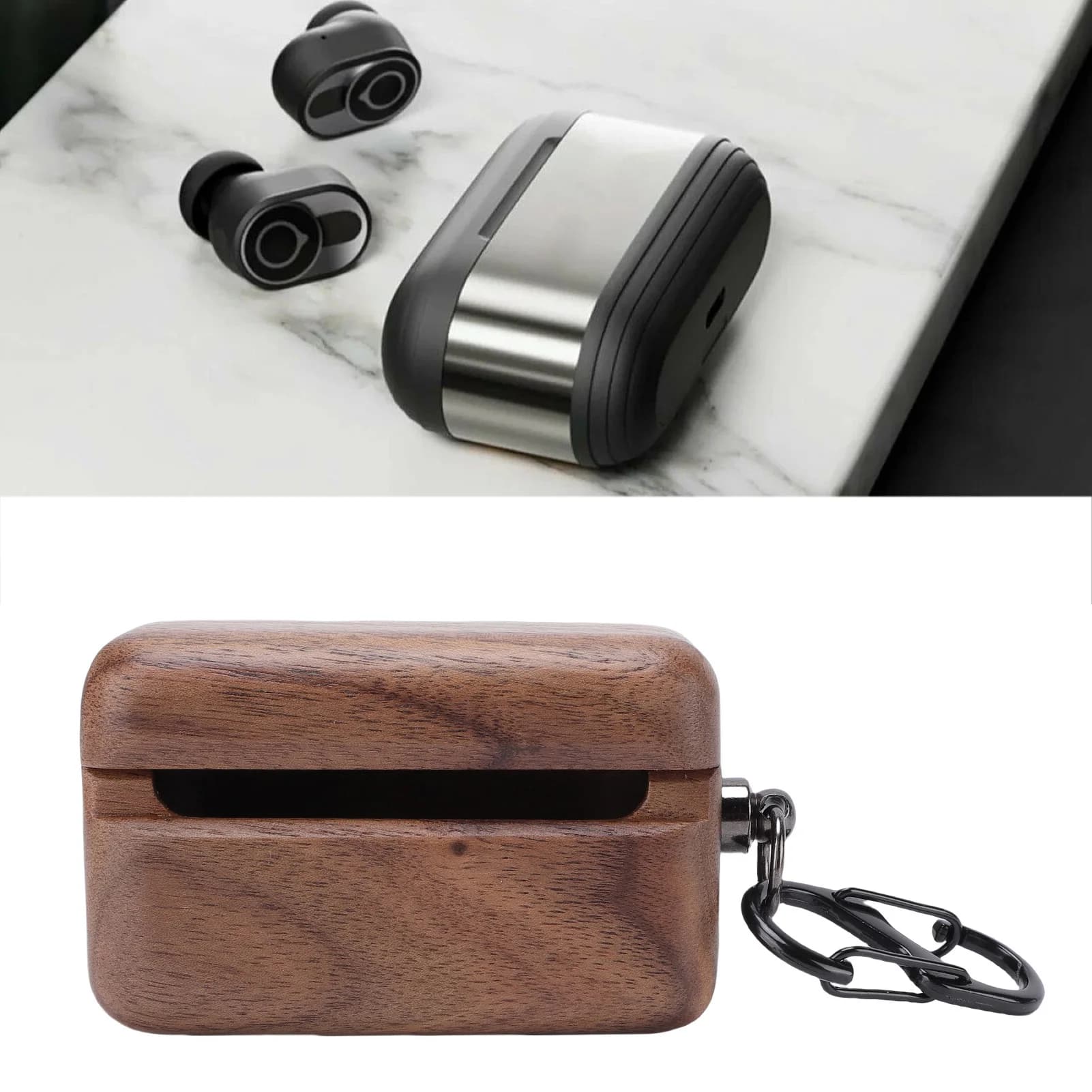 Suitable earphone case for Devialet Gemini II Wireless Fall-proof Bluetooth Headset Polished Wood Protective Case
