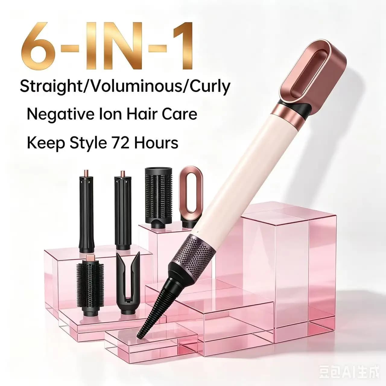 Set Styler per Capelli SenCiciMen 6 in 1, Spazzola Asciugacapelli con Ioni Negativi, Styler ad Aria Calda per Arricciatura Automatica, Strumenti per lo Styling dei Capelli, Miglior Asciugacapelli