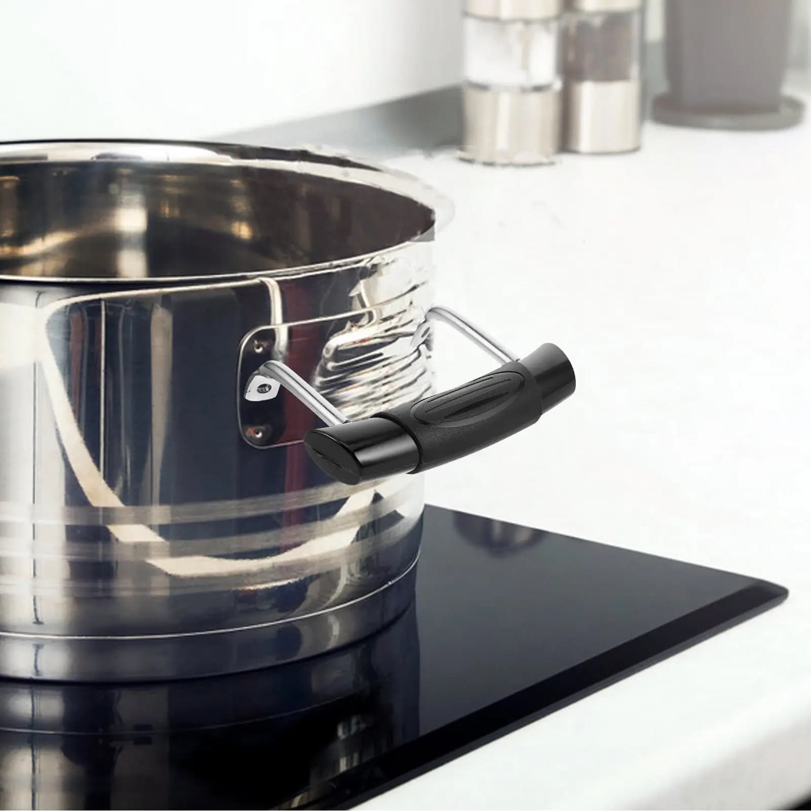 Stainless Steel Korean Three Arc Ear Pot Handle Replacement for Pressure Cooker Steamer Frying Pan Sauce Pot Cookware Portable