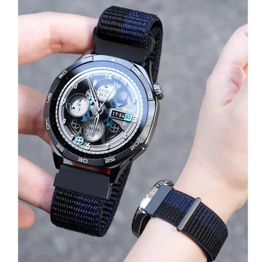 Cinturino in nylon velcro con un clic facile da montare per Huawei Watch 5 GT6 GT5 Pro GT4 GT3 Pro 46mm cinturino in nylon traspirante cinturino in tessuto