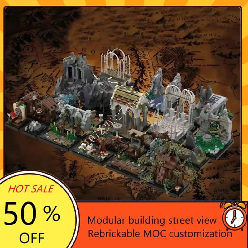 5441PCS La Fellowship of the Ring-Mini Mocs del libro MOC Modello creativo street view Puzzle personalizzati Modello fai da te Giocattoli Regali