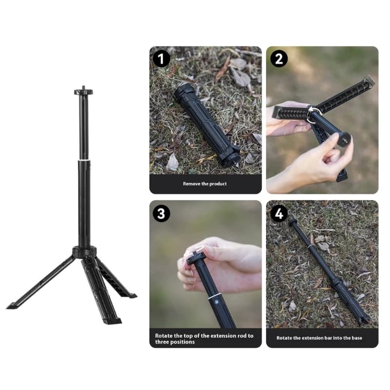 Treppiedi telescopici Supporto con estensione Base stabile Struttura in plastica Adatto per fotografia all'aperto Pesca notturna