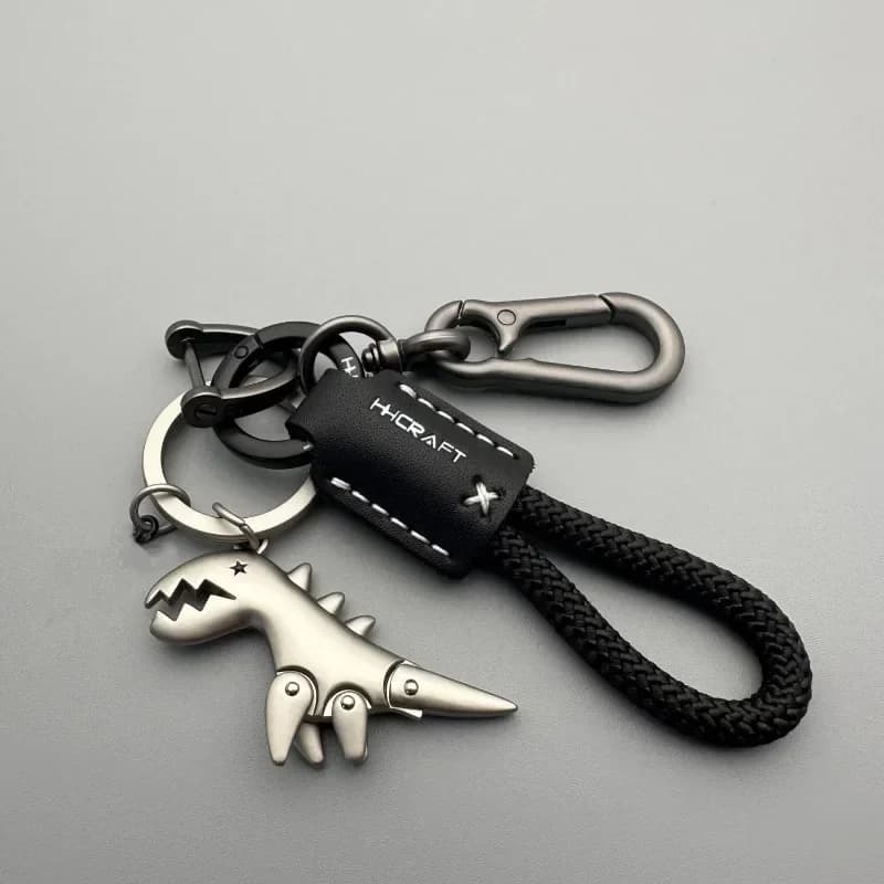 Portachiavi per moto, auto, corda intrecciata in pelle, portachiavi in metallo, ciondolo per borsa, accessorio decorativo squisito, piccolo regalo alla moda