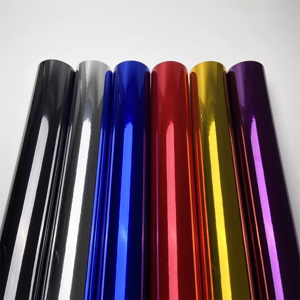 Waterproof Glossy Silver Blue Black Gold Chrome Vinyl Color Change Film for Car Wrapping Auto Styling Sticker Vehicle Decal