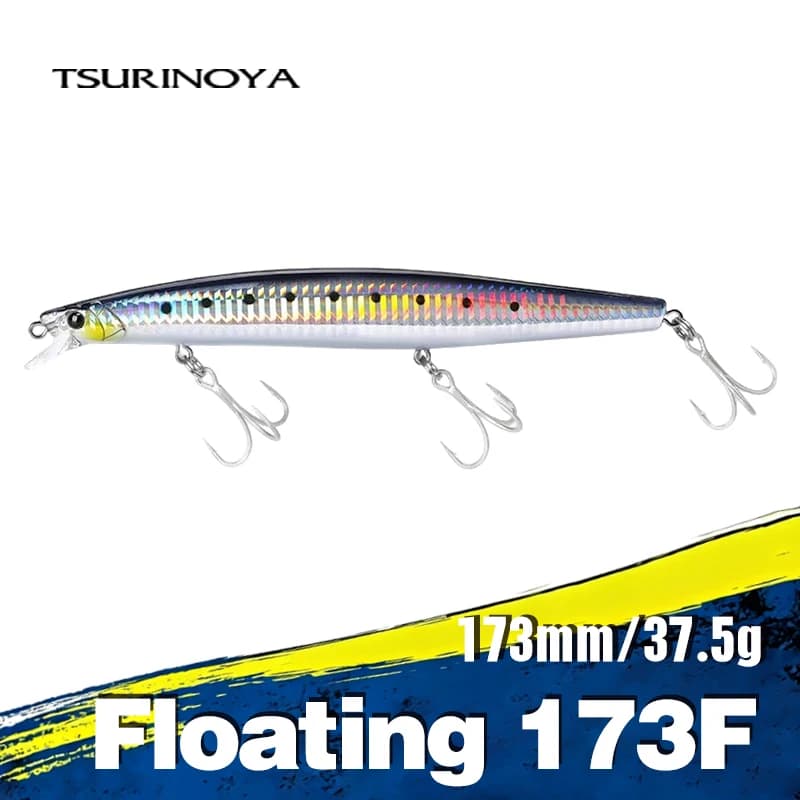 TSURINOYA Shore Fishing STINGER 173F Floating Minnow Silm Fishing Lure 173mm 37.5g Saltwater Hard Plastics Big Game Hard Bait