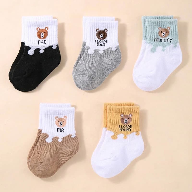 5 pairs of socks for babies, low-cut elastic socks, socks for babies, for babies, boys and girls