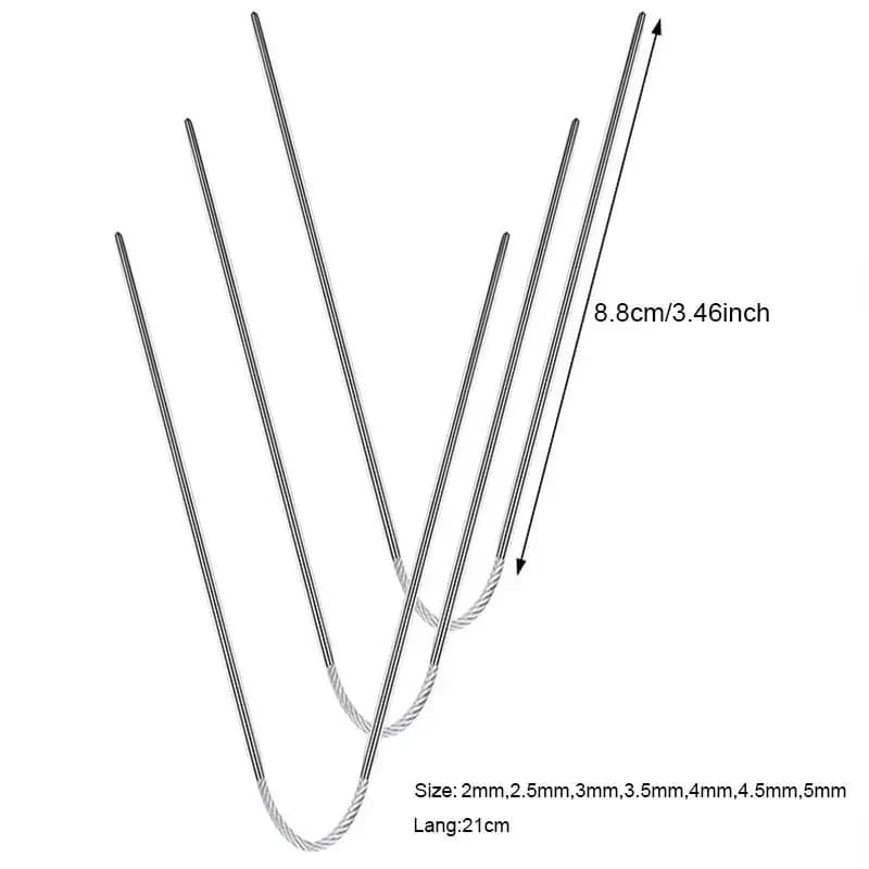 3pcs/set Circular Knit Needles Knitting Metal Cable Circular Knitting Needles Set Knitting For Babies Sleeves Socks Accessories