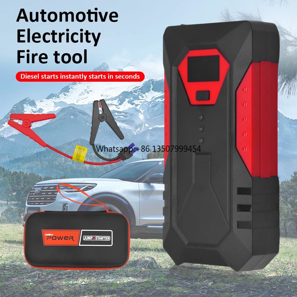 Avviatore di Emergenza Portatile 12V per Auto, Power Bank per Batteria Auto, Alimentatore di Emergenza con Luce LED