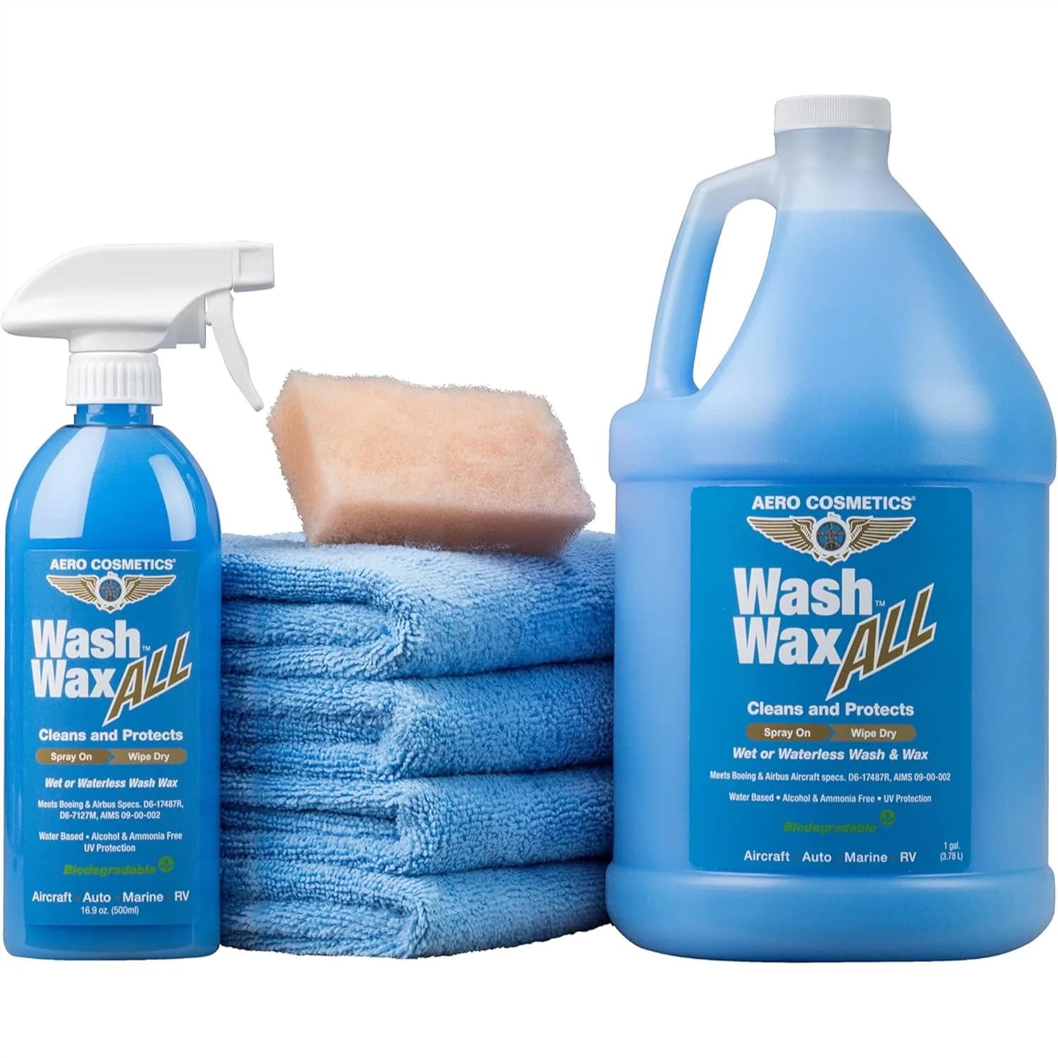 Wet Or Waterless Wash Wax Kit 144oz With UV Protection For Car Boat RV