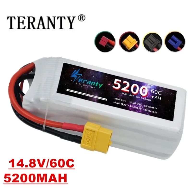 Batteria 14.8v 4S 5200mAh LIPO Batteria 60C Per Drone RC FPV Elicottero Quadcopter Auto Da Corsa 4S batterie ricaricabili XT60/XT90